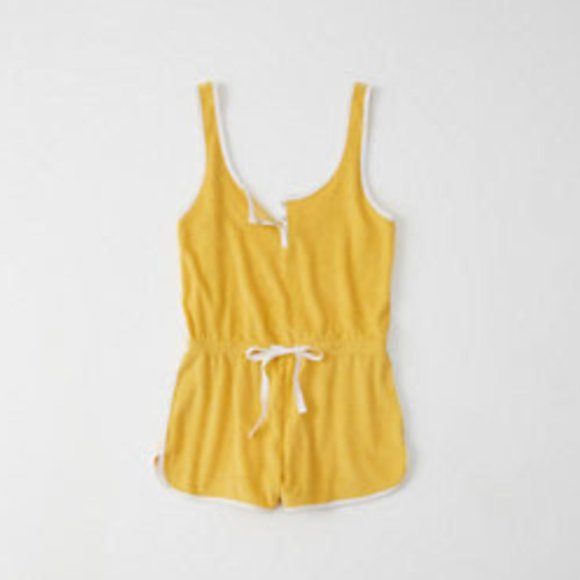 Abercrombie & Fitch Pants - NWT $48 Abercrombie & Fitch Terry Tank Romper in Yellow - size Small!